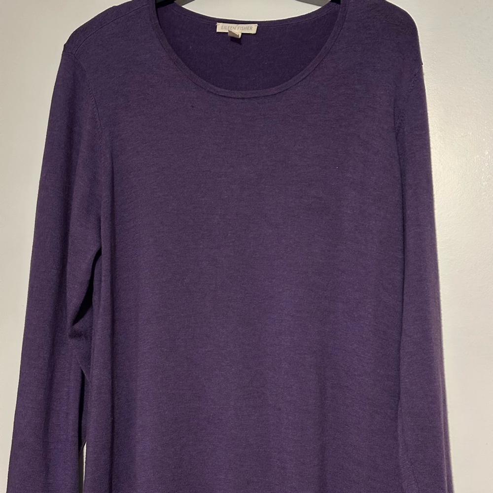 Eileen Fisher Women's Purple Long Sleeve Top XL